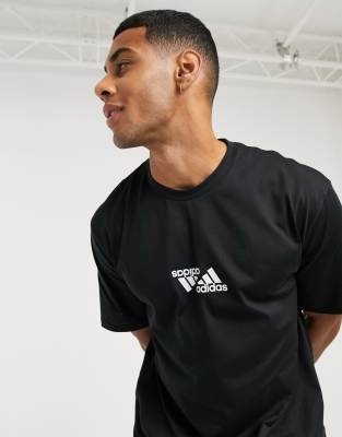 фото Черная футболка с двойным логотипом adidas training-черный adidas performance