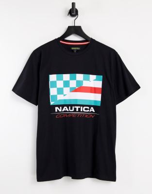 фото Черная футболка с флагом nautica competition primage-черный цвет