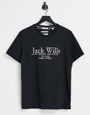 фото Черная футболка с логотипом jack wills carnaby-черный цвет