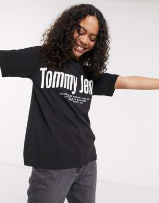 фото Черная футболка с логотипом tommy jeans-черный