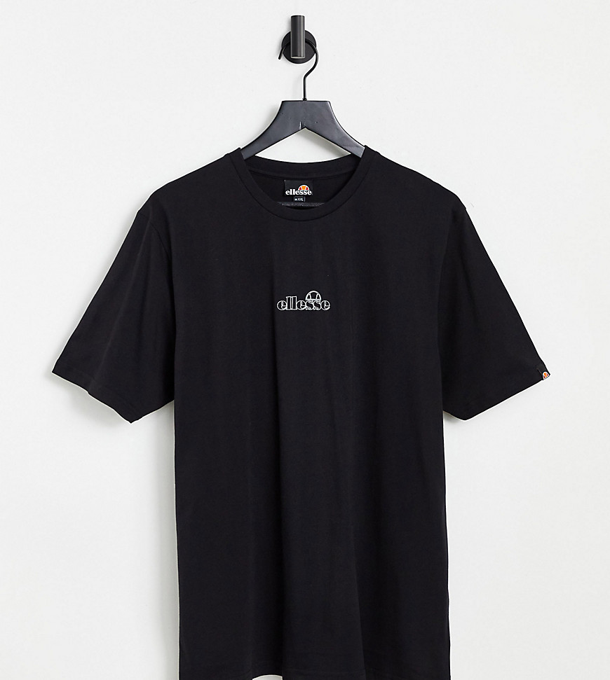 фото Черная футболка с маленьким логотипом по центру и принтом логотипа на спине ellesse – эксклюзивно для asos-черный цвет