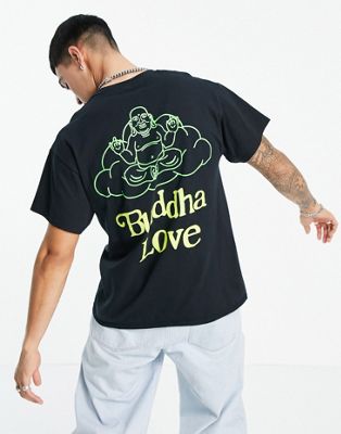 фото Черная футболка с надписью "buddha love" new love club-черный