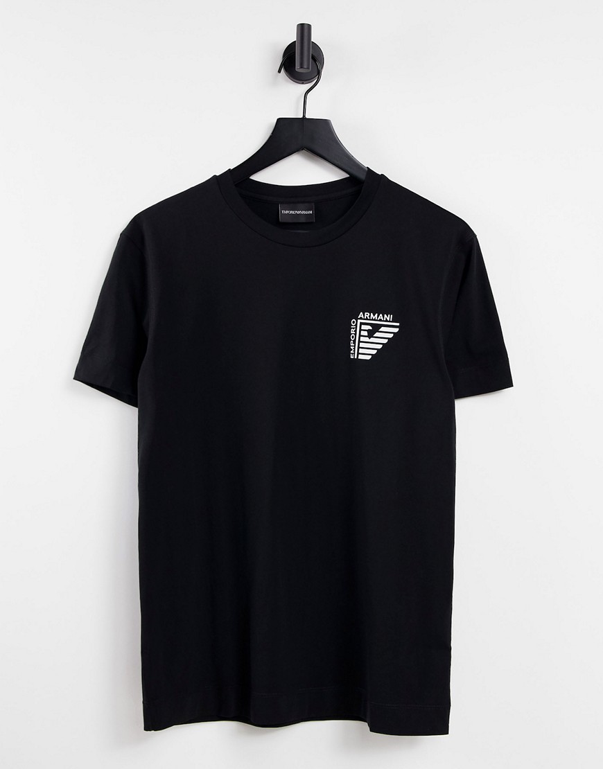 фото Черная футболка с принтом логотипа на груди emporio armani-черный цвет
