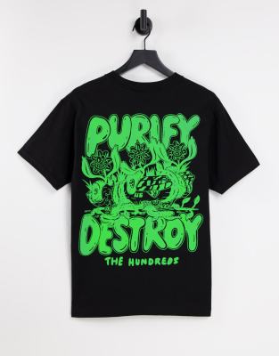 фото Черная футболка с принтом "purify and destroy" the hundreds-черный цвет