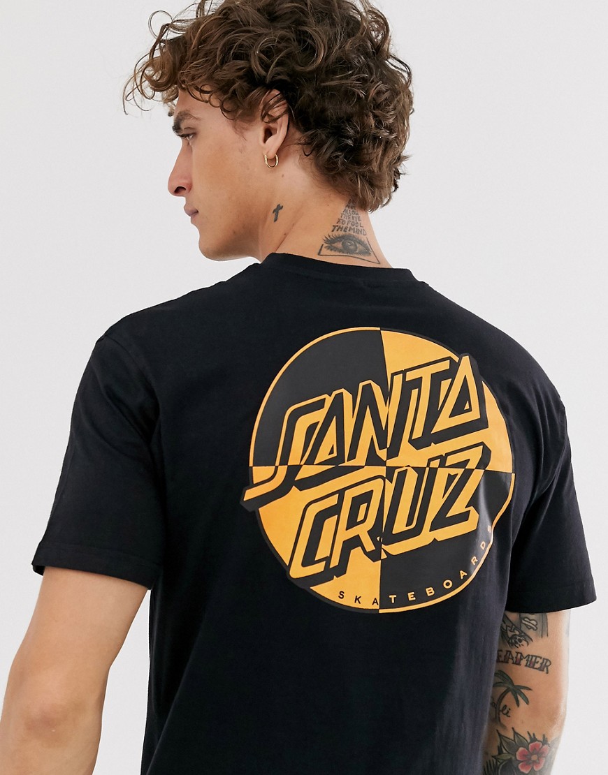 фото Черная футболка с принтом сзади santa cruz crash dot-черный