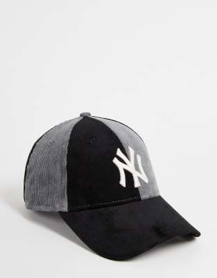 фото Черная кепка из вельвета new era mlb 9forty new york yankees-черный