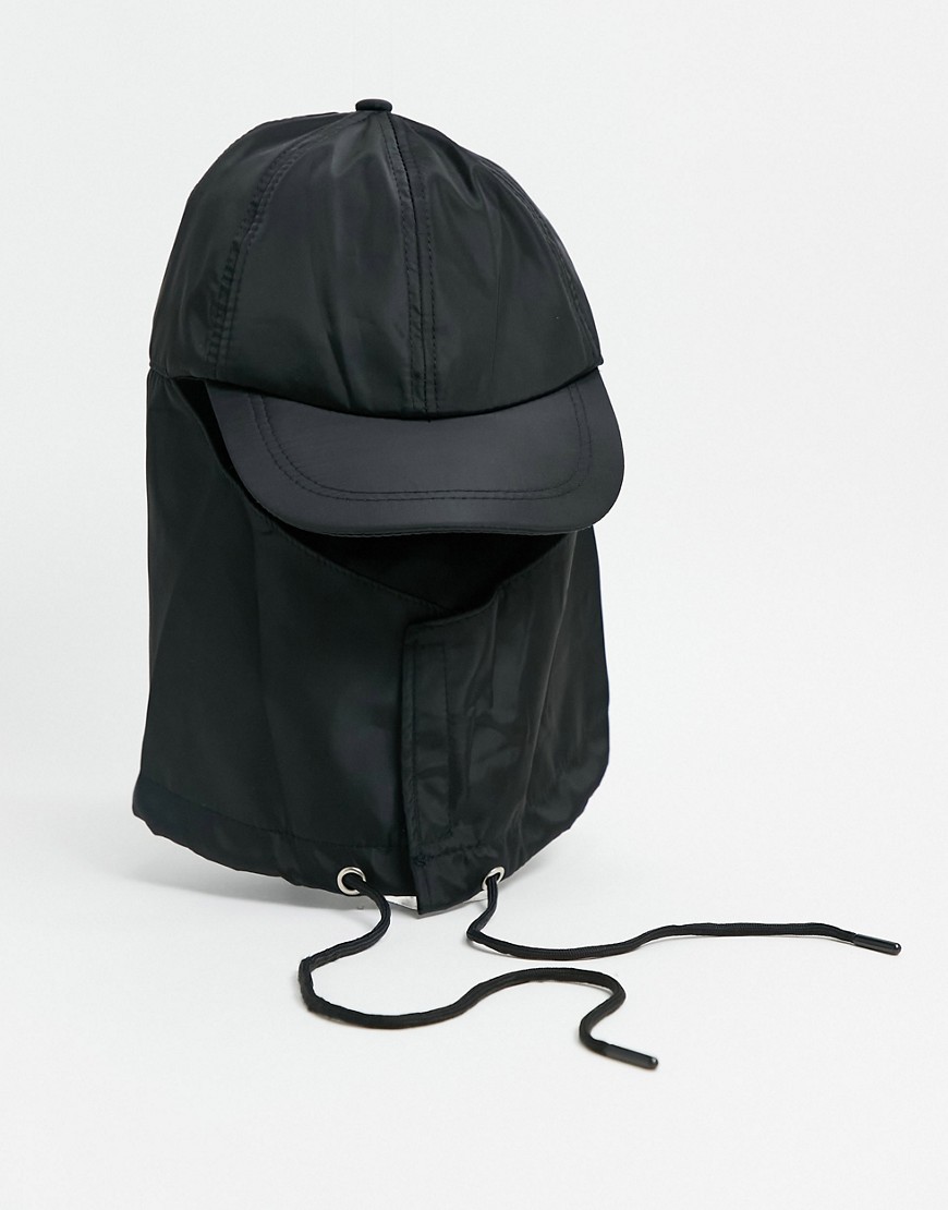 фото Черная кепка с балаклавой с застежкой на липучку svnx-черный цвет