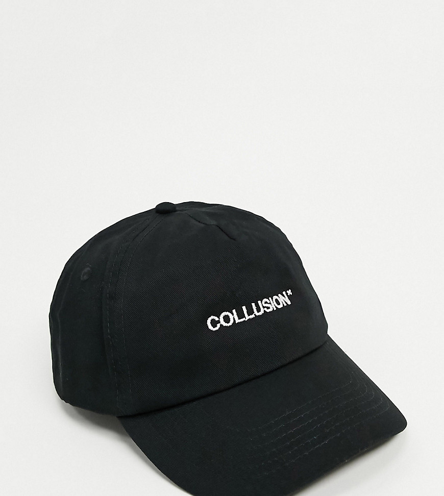фото Черная кепка с логотипом collusion unisex-черный