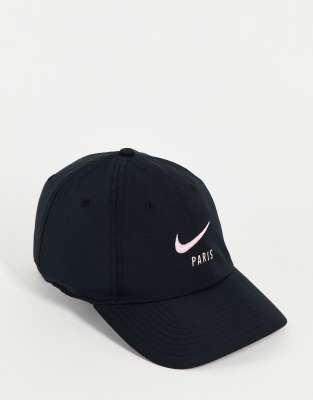 Бейсболки Черная кепка с логотипом галочкой Nike Football Paris Saint-Germain-Черный цвет