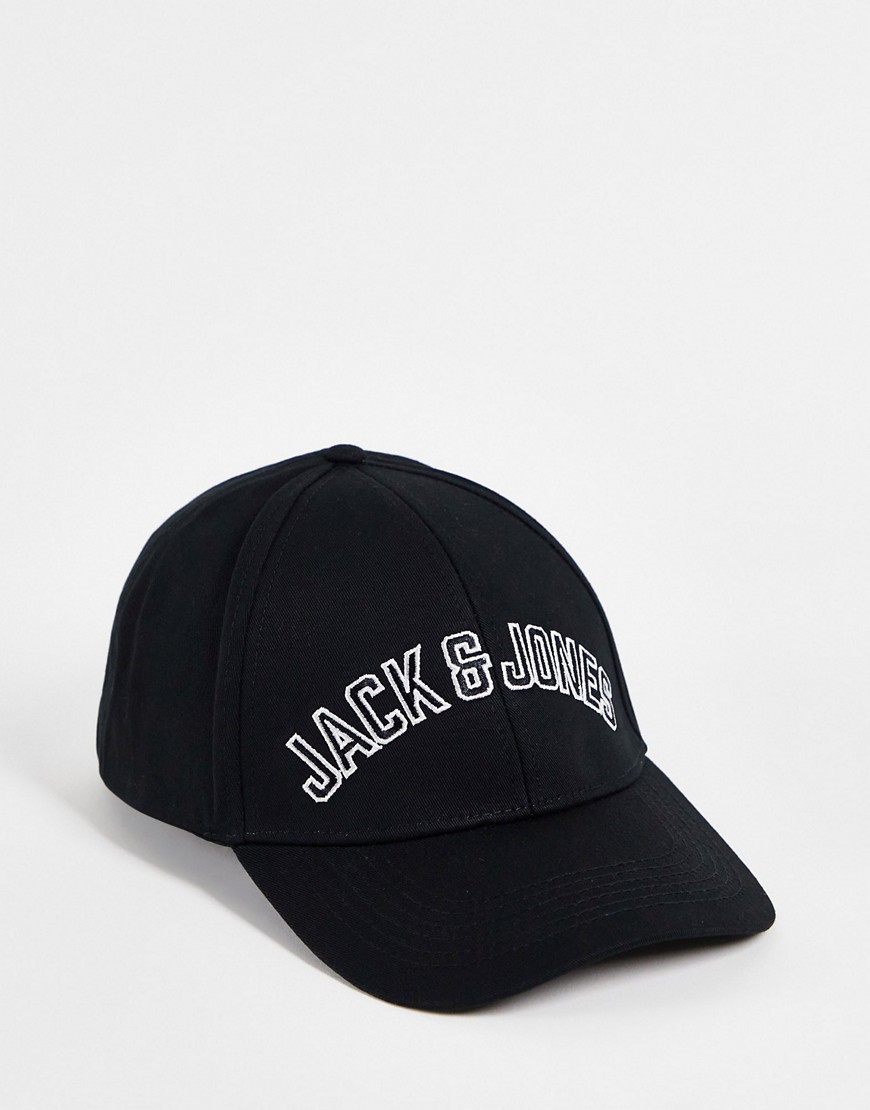 фото Черная кепка с логотипом jack & jones-черный