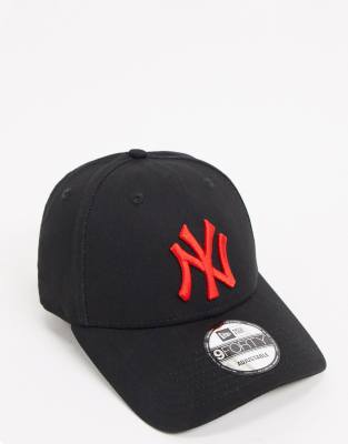 фото Черная кепка с логотипом команды ny yankees new era 9forty-черный цвет