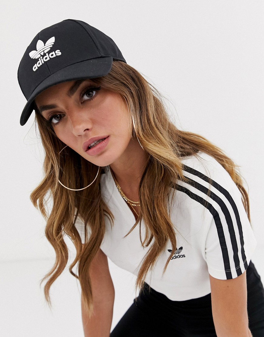 Черная кепка с логотипом-трилистником adidas Originals-Черный цвет