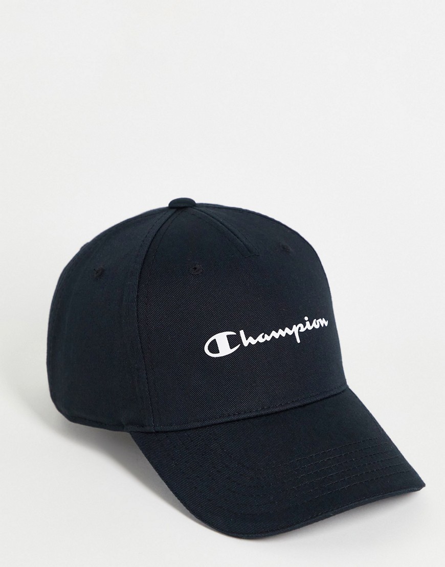 фото Черная кепка с логотипом в виде надписи champion-черный цвет