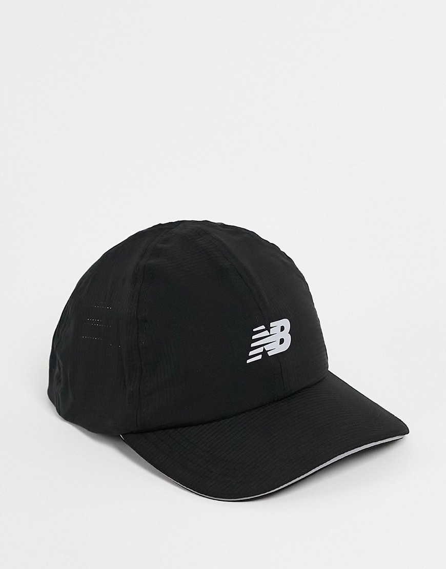 фото Черная кепка унисекс для бега с логотипом new balance running-черный