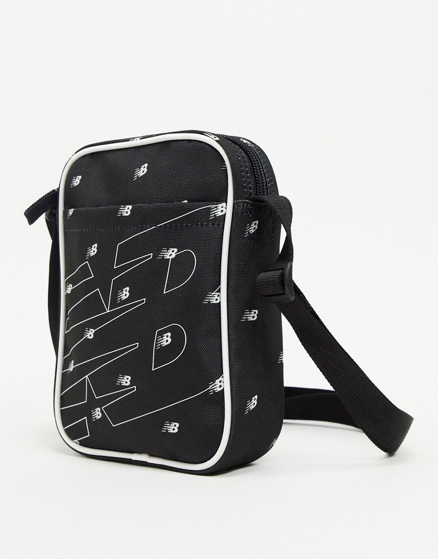 фото Черная классическая сумка через плечо с принтом new balance-черный