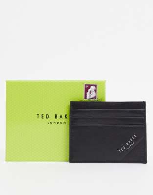 Кошельки  Asos Черная кожаная кредитница с тиснением на уголке Ted Baker Rifle-Черный цвет