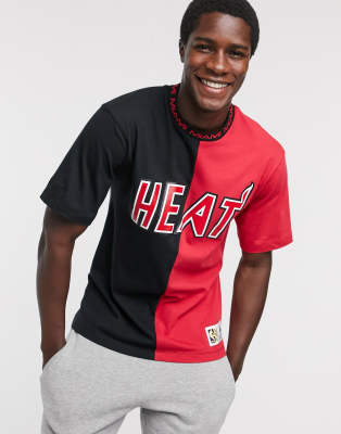 фото Черная/красная футболка mitchell & ness nba miami heat-черный