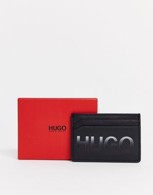 фото Черная кредитница с большим логотипом hugo gradiant-черный