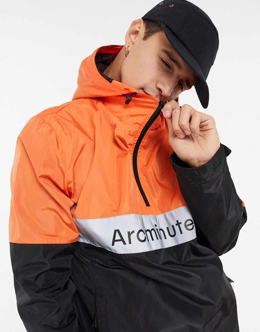 фото Черная куртка-анорак arcminute-оранжевый the arcminute