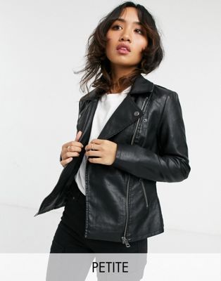 фото Черная куртка из искусственной кожи only petite-черный цвет