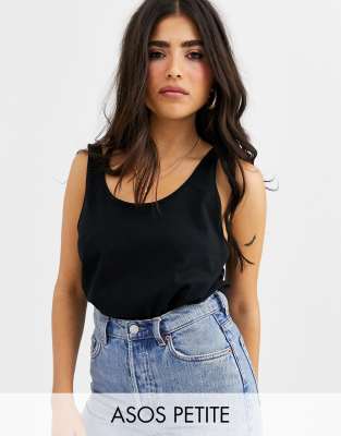 фото Черная майка из органического хлопка asos design petite ultimate-черный asos petite