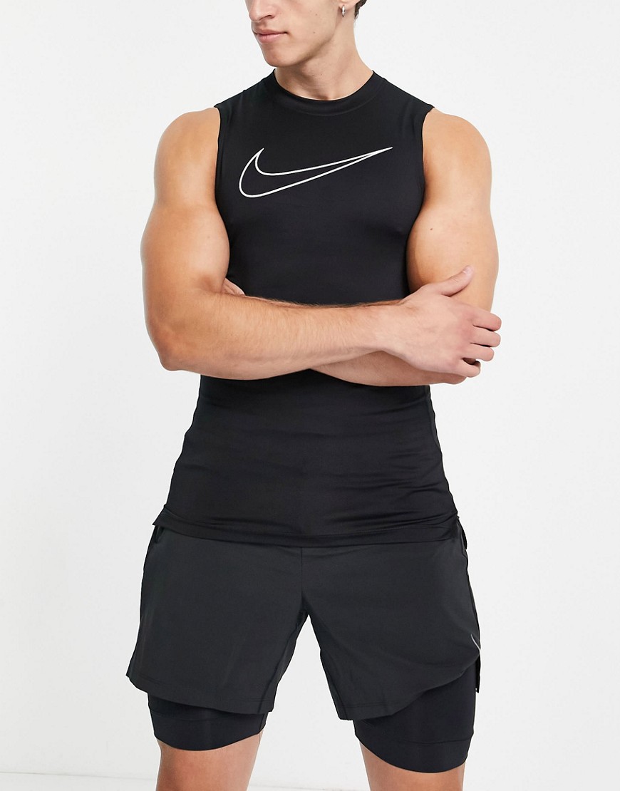 Черная майка узкого кроя Nike Pro Training-Черный цвет Nike Training 11649824
