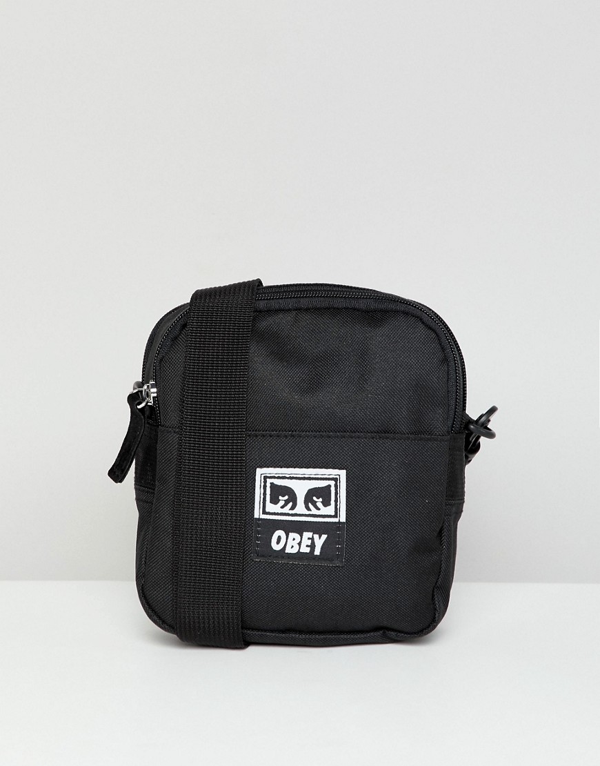 фото Черная маленькая сумка для авиапутешествий obey drop out-черный