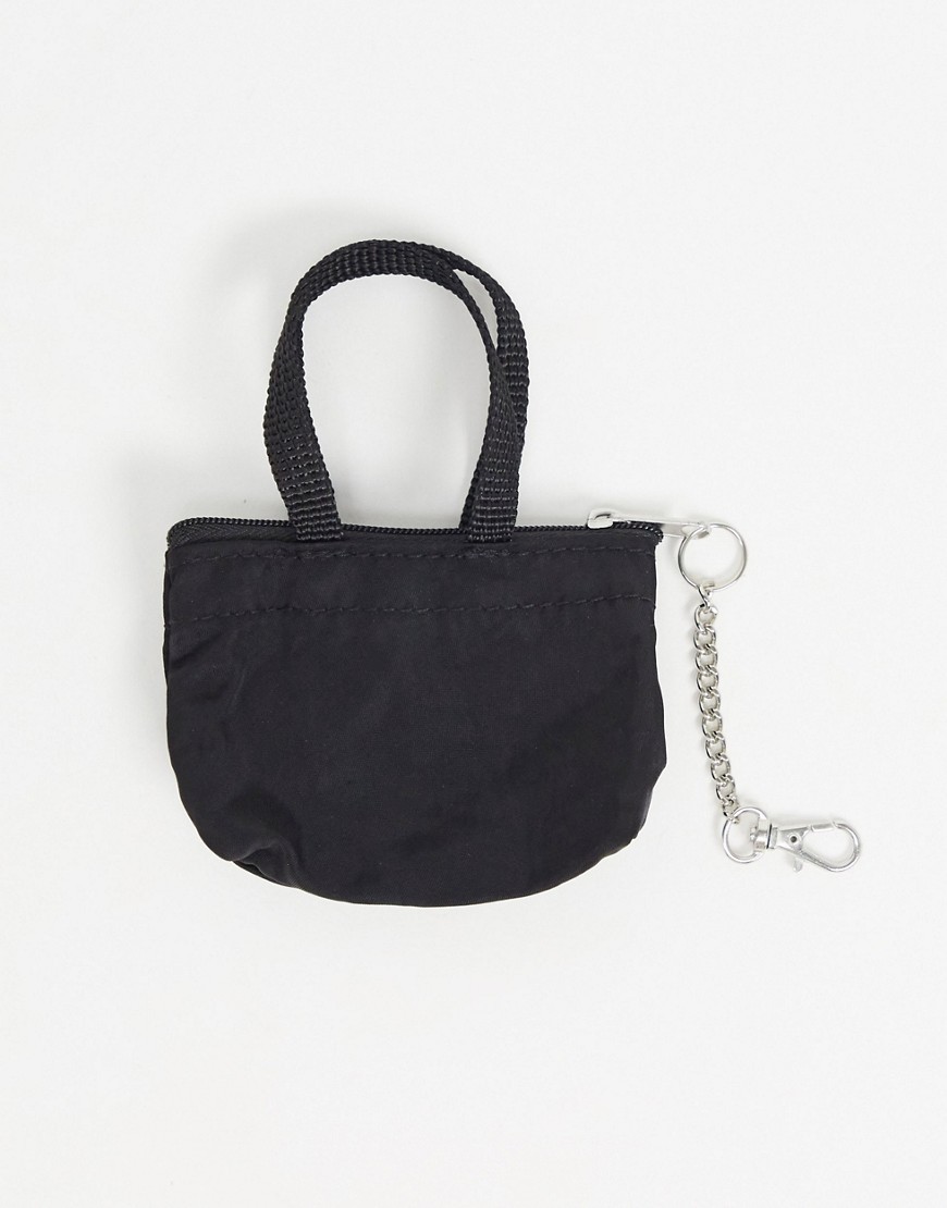 фото Черная миниатюрная сумка-тоут с кольцом для ключей asos design-черный