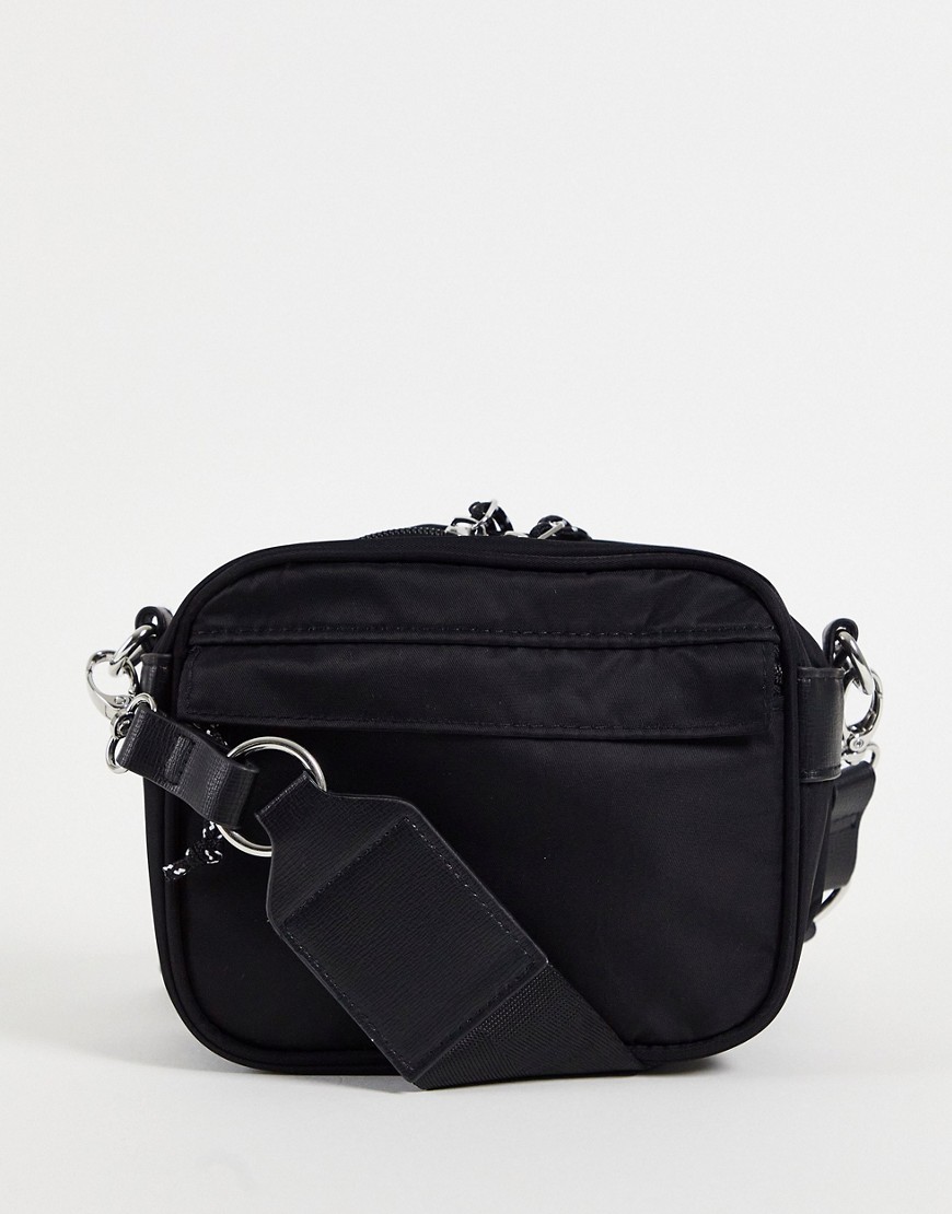 фото Черная нейлоновая прямоугольная сумка через плечо asos design-черный