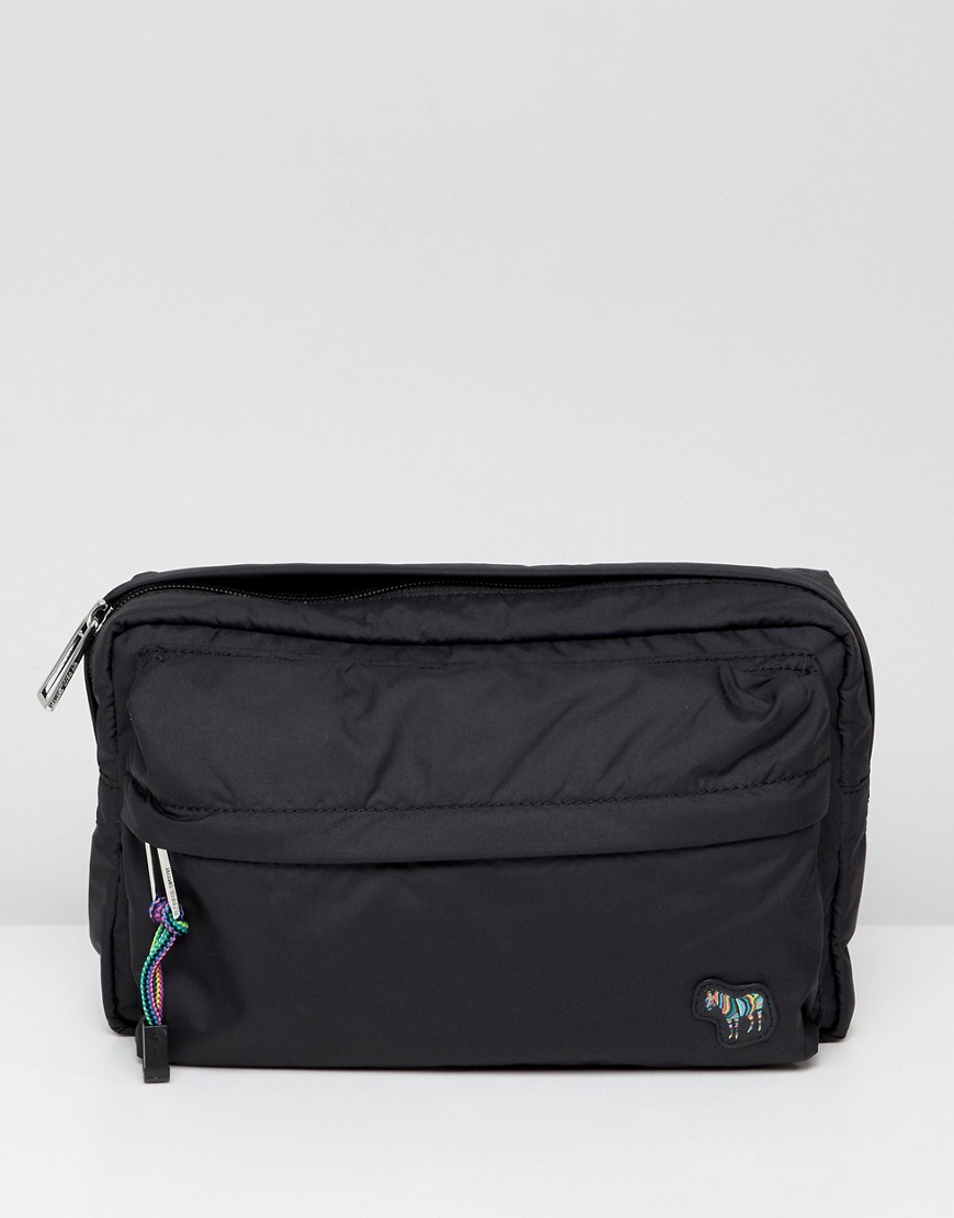 фото Черная нейлоновая сумка через плечо с зеброй-логотипом ps paul smith-черный