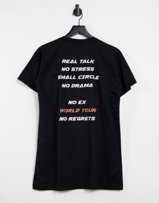 фото Черная oversize-футболка с текстовым принтом lasula-черный цвет