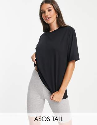 фото Черная oversized-футболка asos design tall ultimate​​​​​​​-черный цвет asos tall