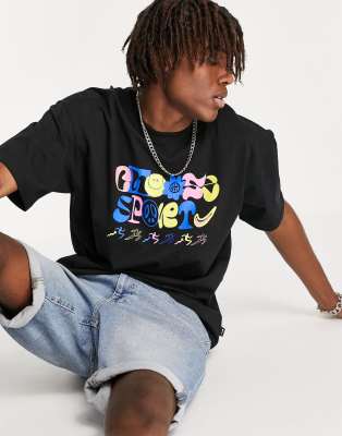 Футболки с принтом  Asos Черная oversized-футболка из плотной ткани Nike Choose Sport-Черный цвет