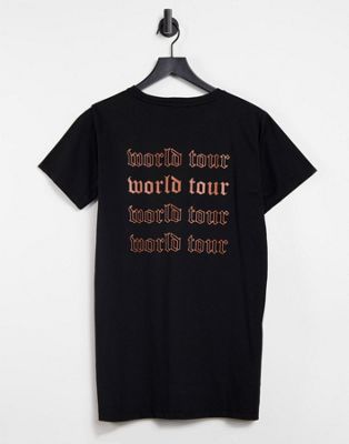 фото Черная oversized-футболка с текстовым принтом lasula-черный цвет