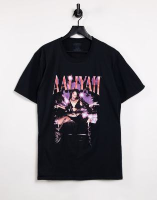 фото Черная oversized-футболка в память об aaliyah-черный merch cmt ltd