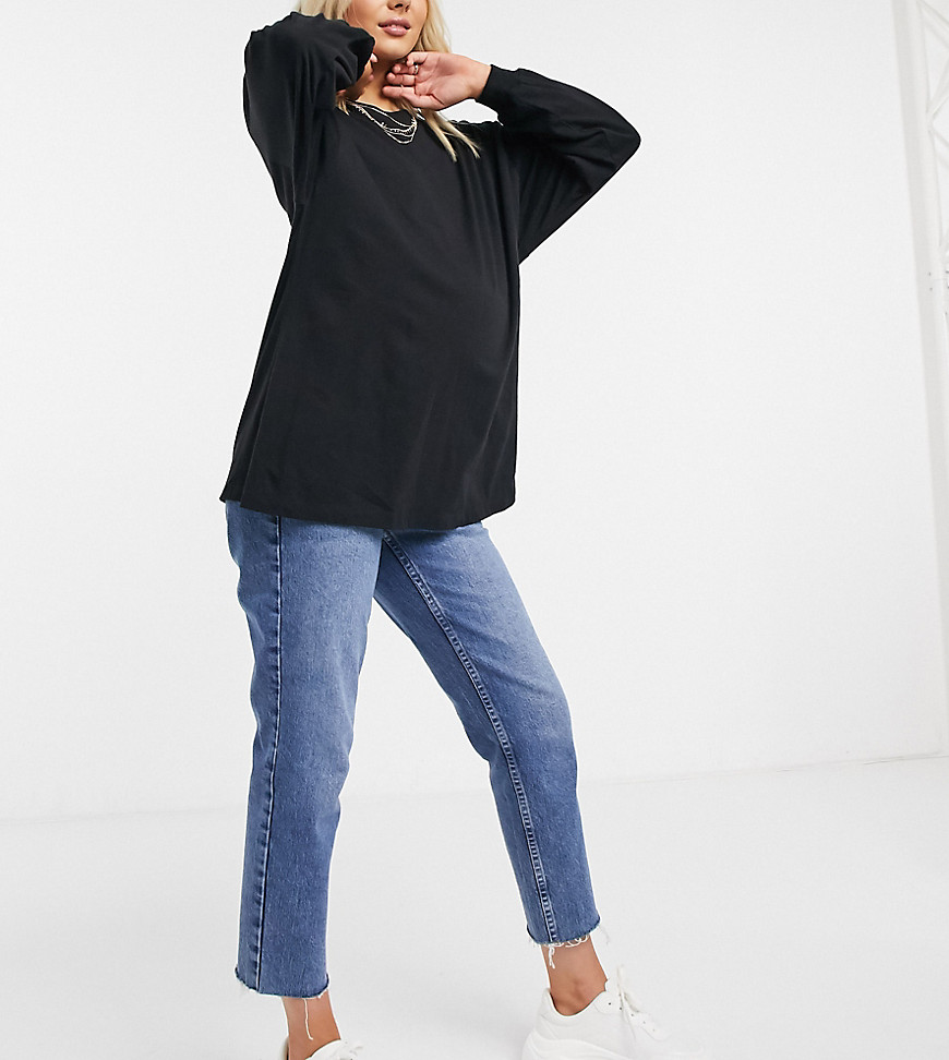 Черная oversized-рубашка с длинными рукавами ASOS DESIGN Maternity-Черный цвет от ASOS Maternity