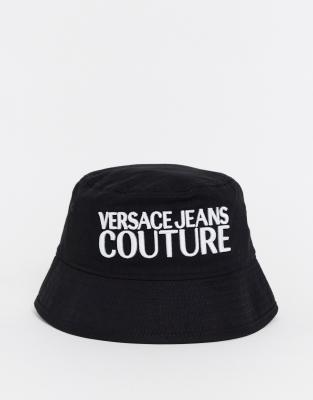 фото Черная панама с логотипом versace jeans couture-черный