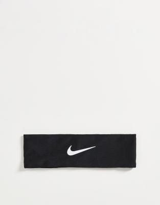 Черная повязка на голову с белой отделкой Nike Fury-Черный цвет