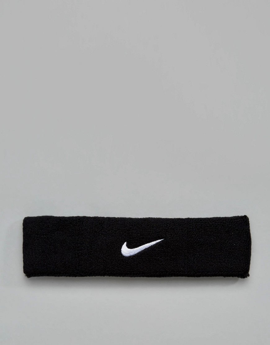 фото Черная повязка на голову с логотипом-галочкой nike training-черный