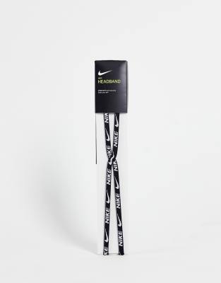Черная повязка на голову с перекрестной отделкой Nike-Черный
