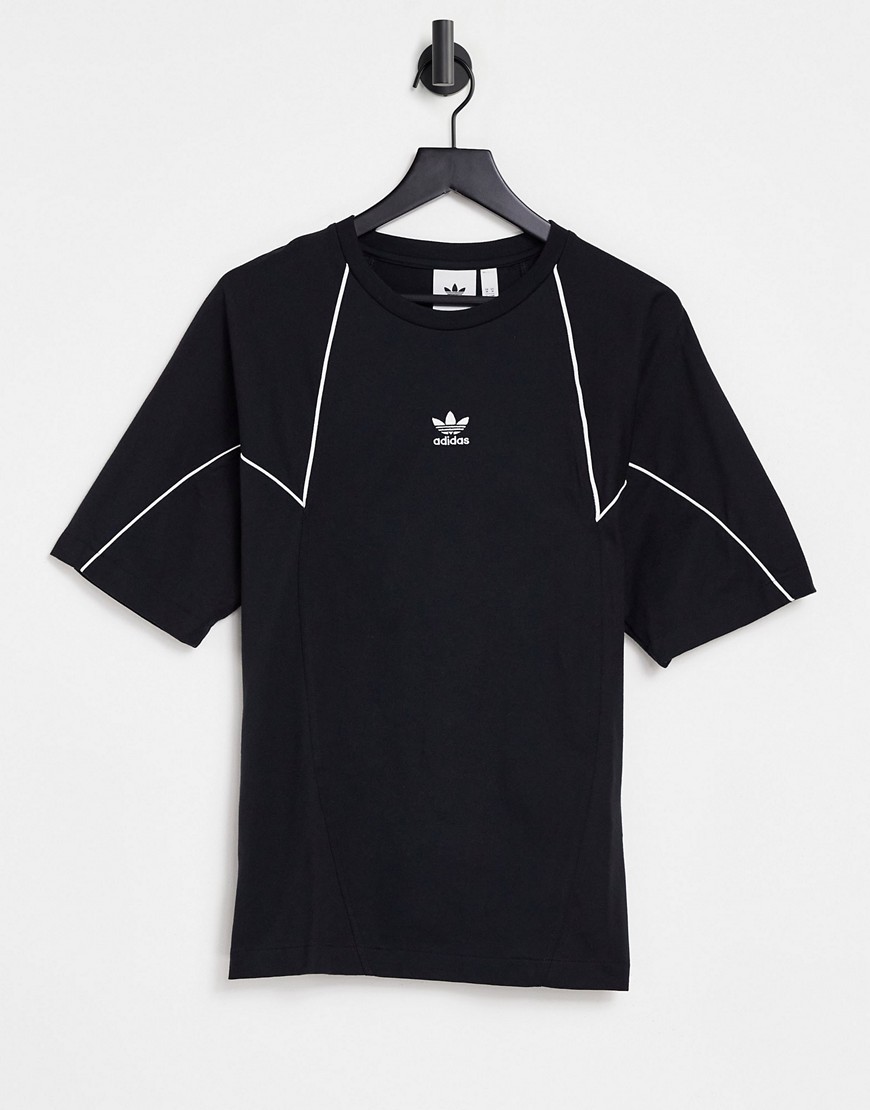 фото Черная премиум-футболка со вставками adidas originals-черный цвет