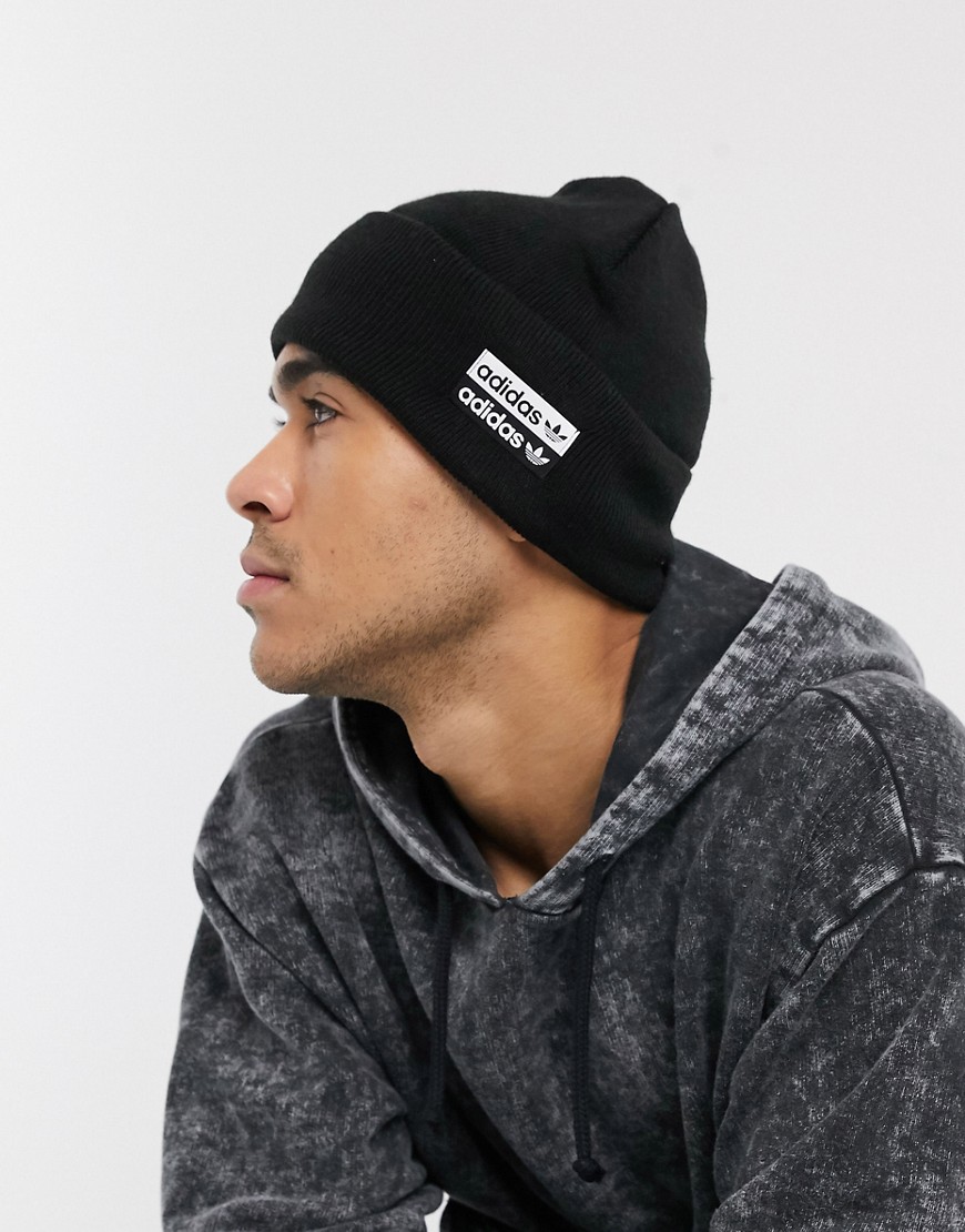 фото Черная шапка-бини с логотипом adidas originals-черный