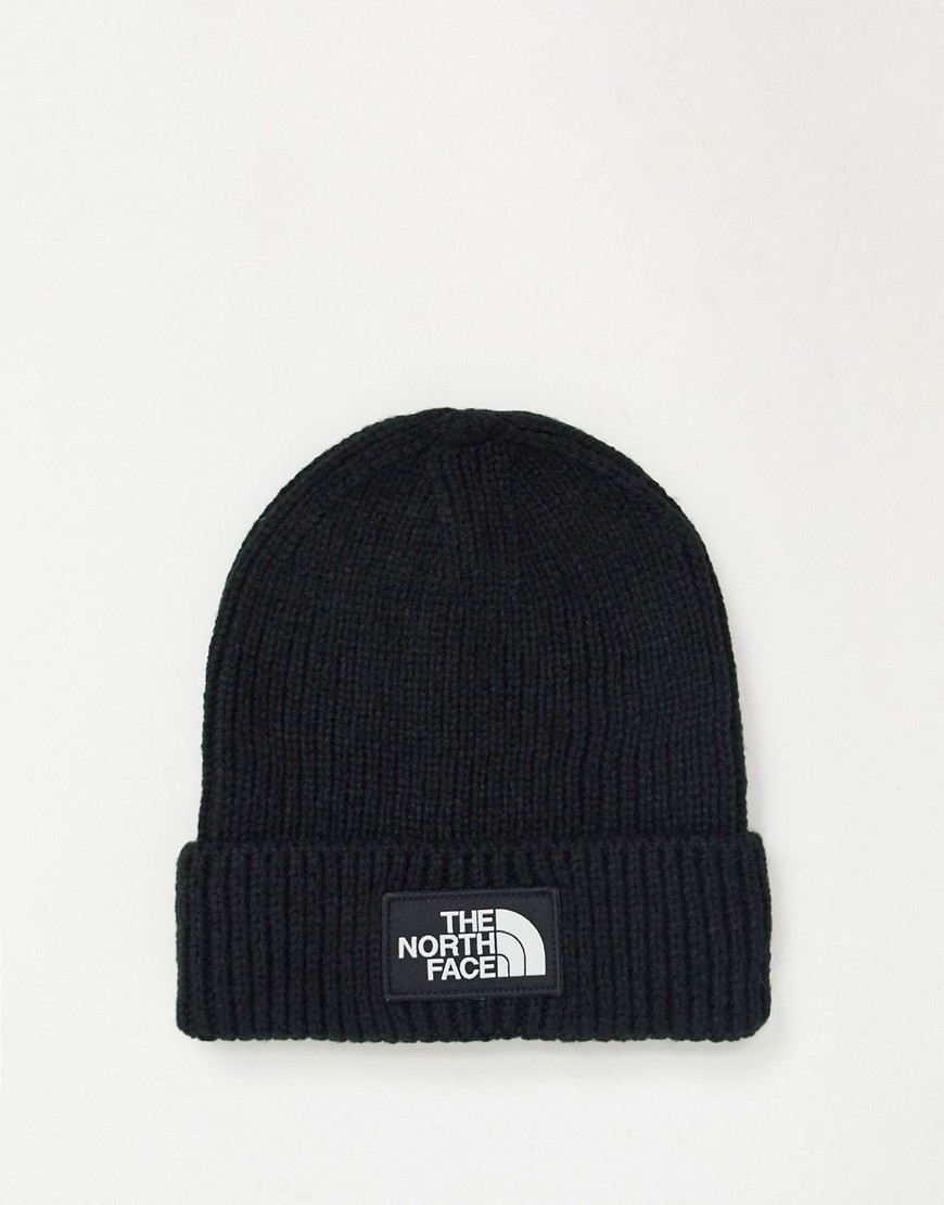 фото Черная шапка-бини с логотипом на манжетах the north face-черный