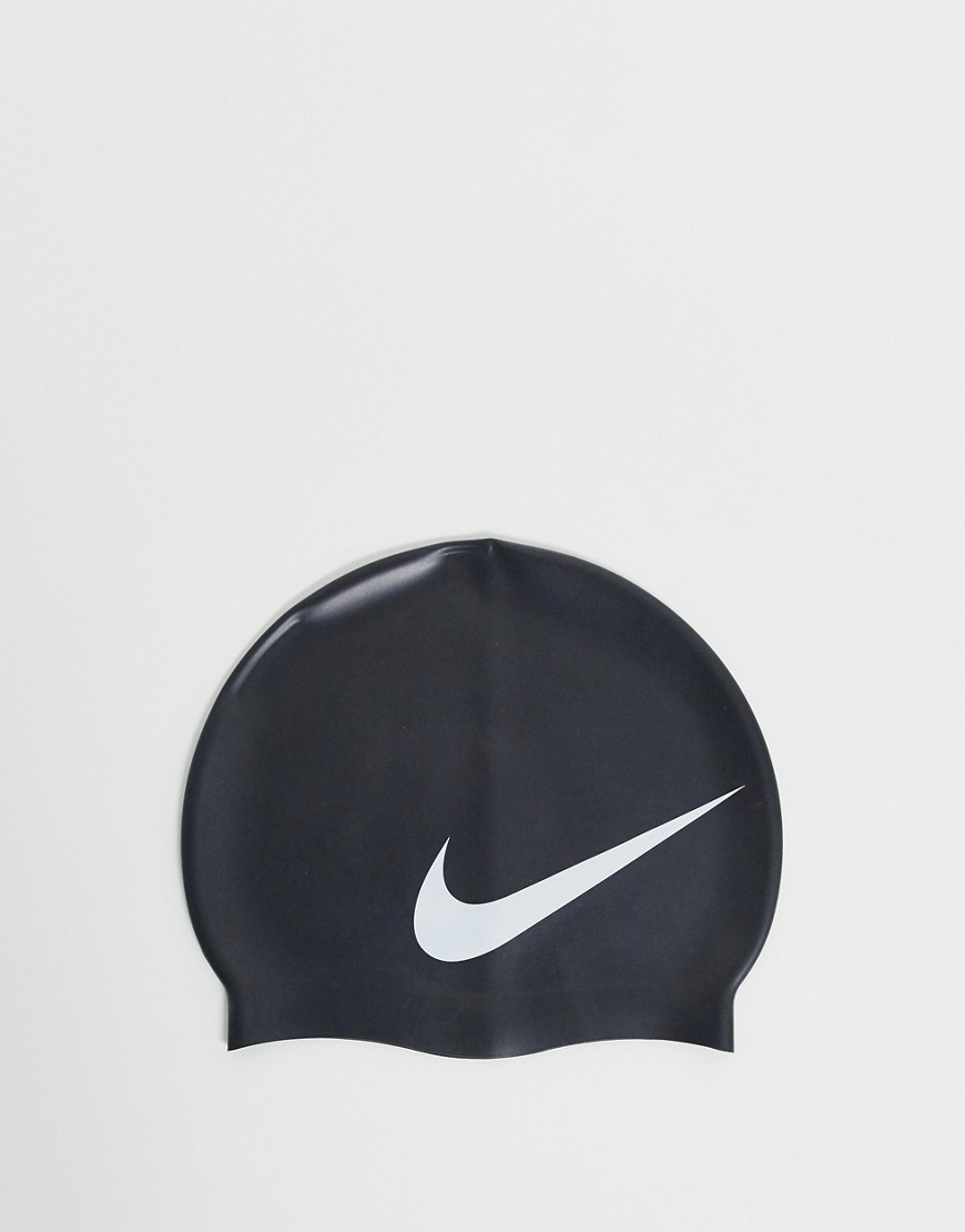 фото Черная шапочка для плавания с логотипом nike swimming ness8163-001-черный
