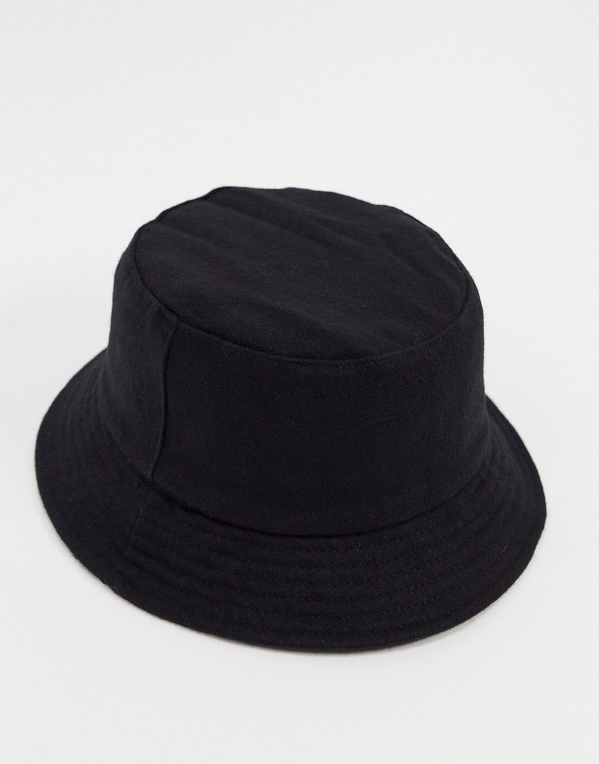 фото Черная шляпа с добавлением шерсти french connection-черный