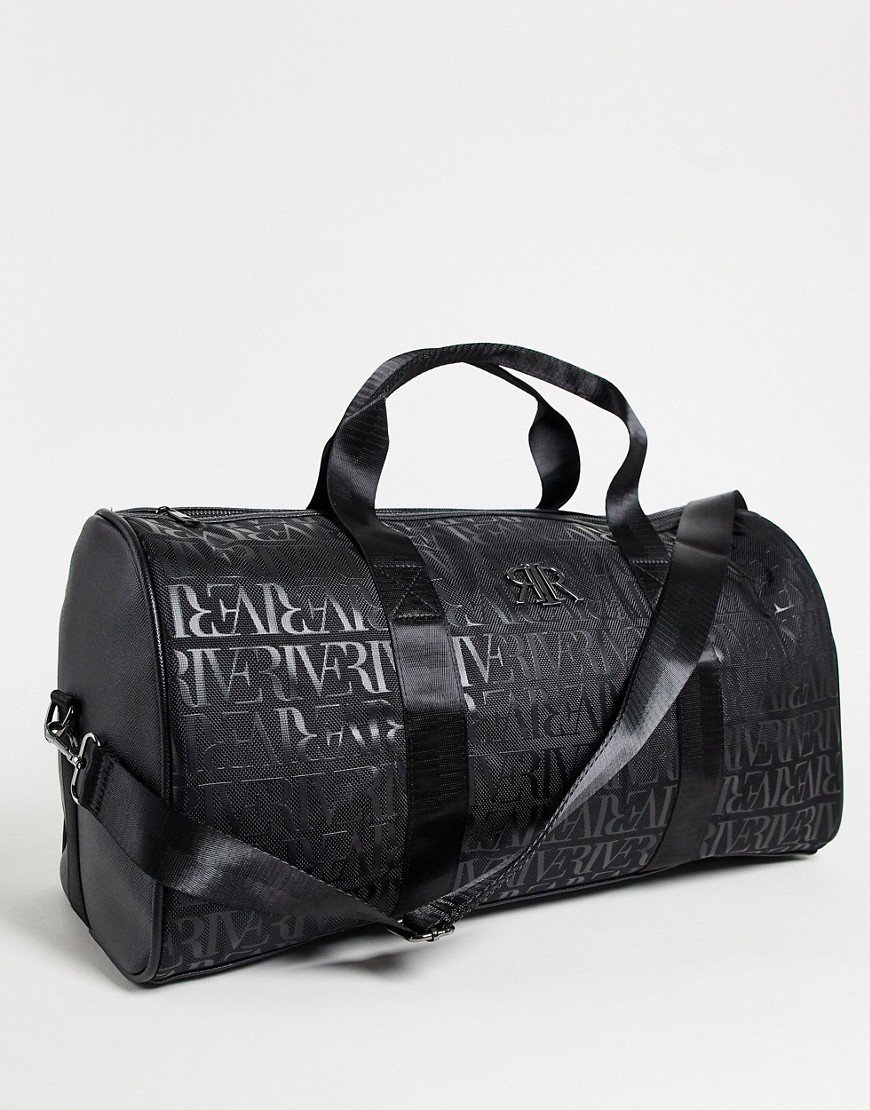 фото Черная спортивная сумка с монограммой river island-черный цвет