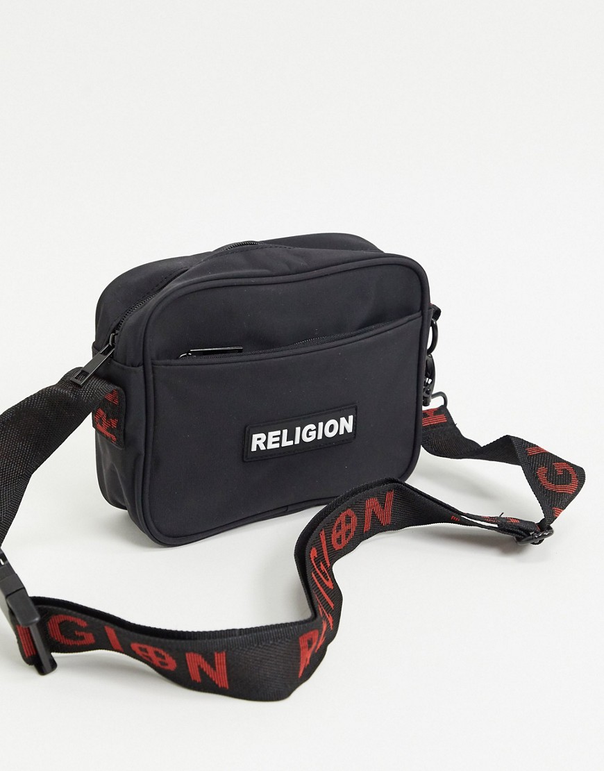 фото Черная сумка через плечо с логотипом religion-черный