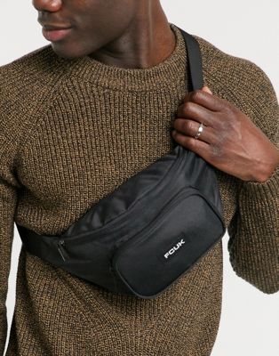 фото Черная сумка-кошелек на пояс french connection-черный