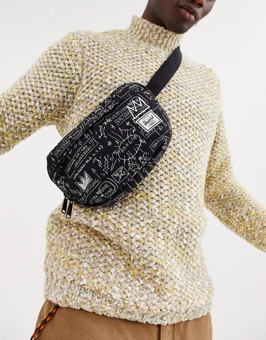 фото Черная сумка-кошелек на пояс herschel supply co x basquiat nineteen - 3 л-черный
