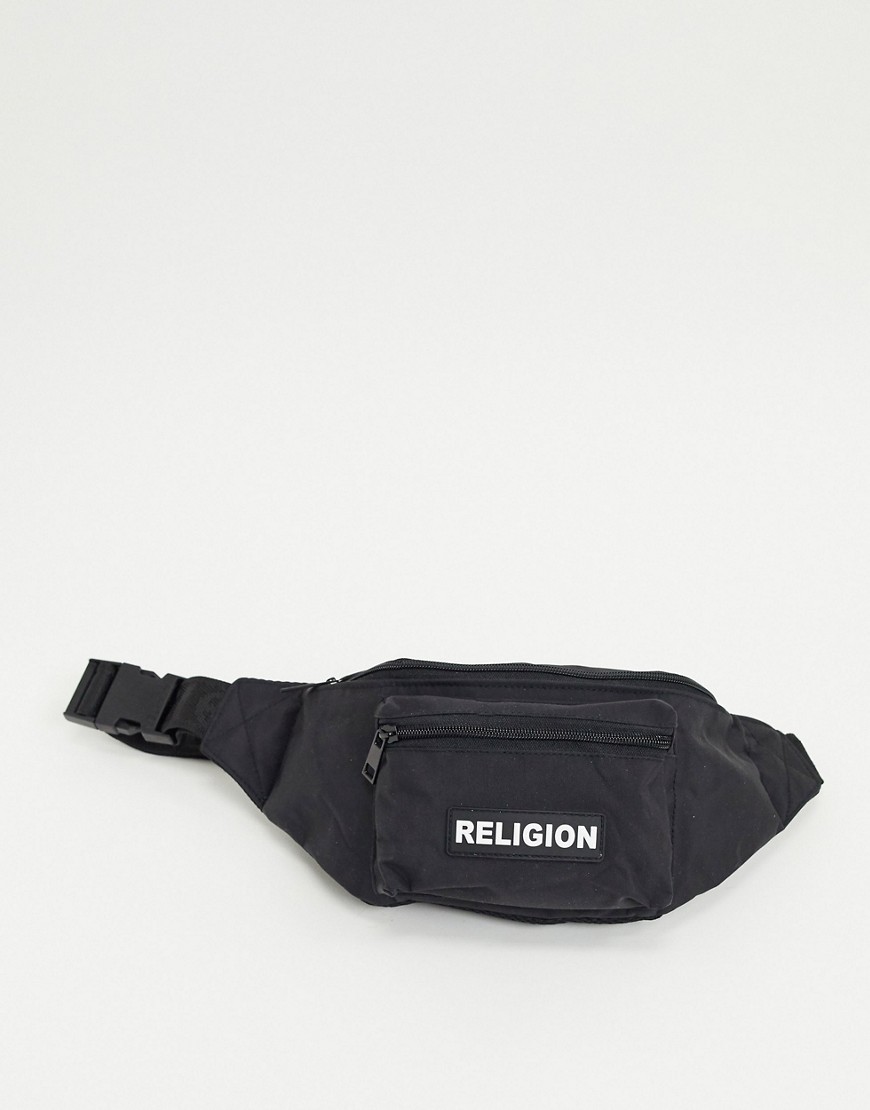 фото Черная сумка-кошелек на пояс religion-черный